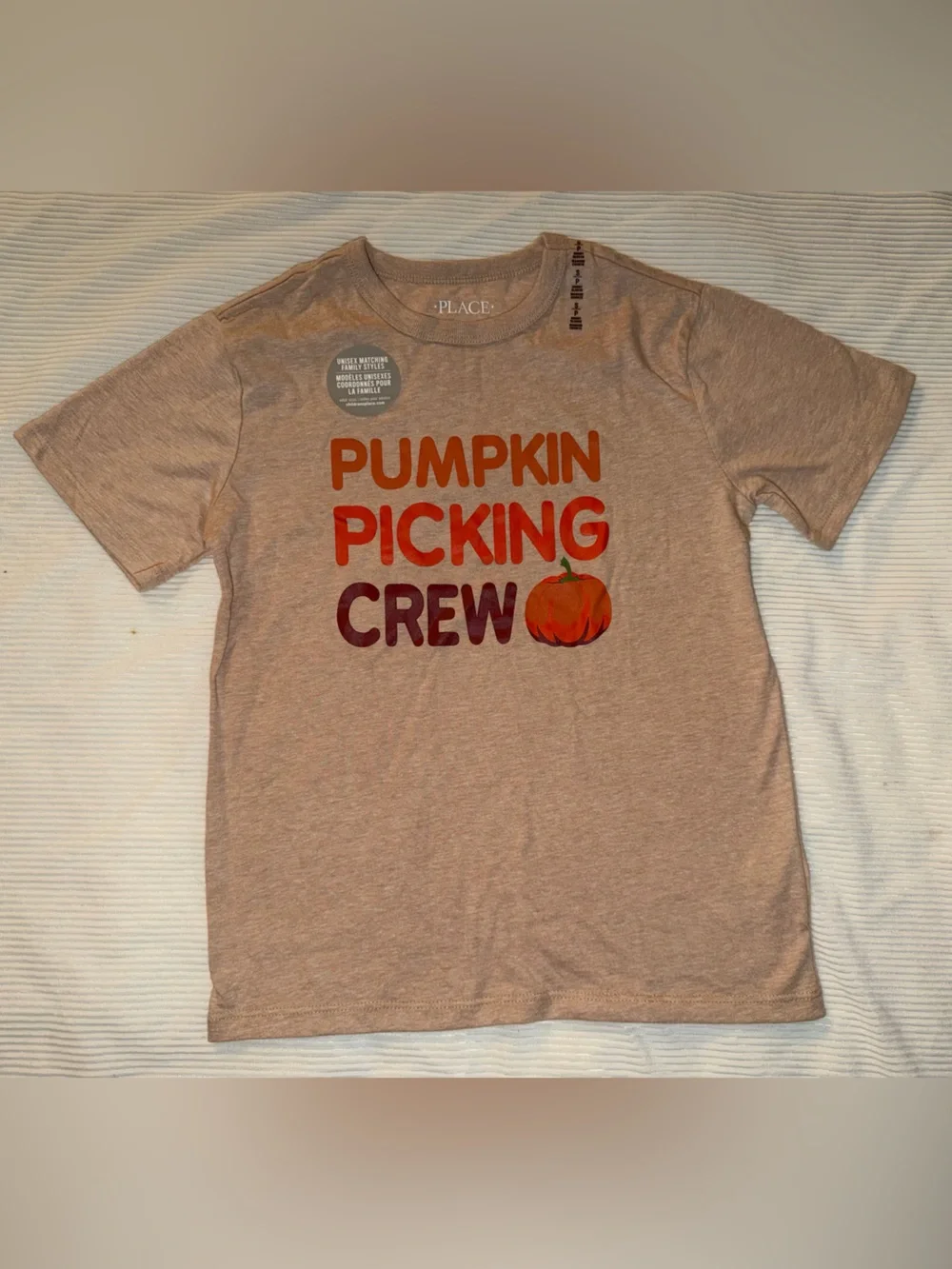 The Children’s Place Matching Family Pumpkin Picking Crew Tee Tan Kids Small 5/6